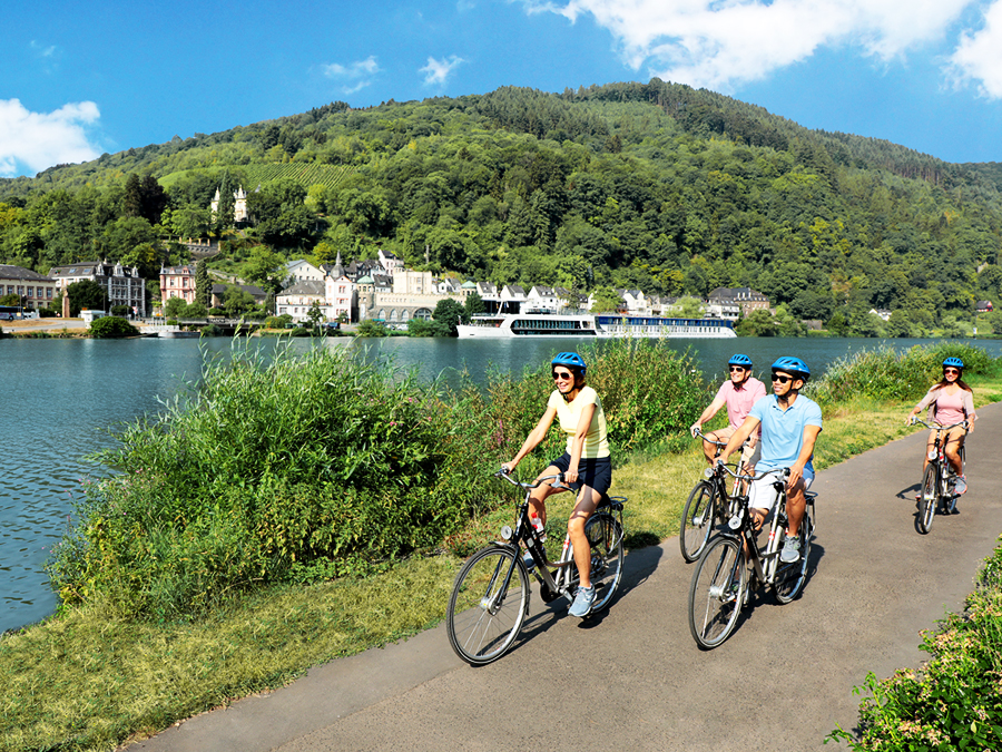 Rhine Bicycling along side Moselle River